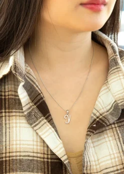 Golden Moments Sterling Silver Diamond 'Y' Initial Necklace