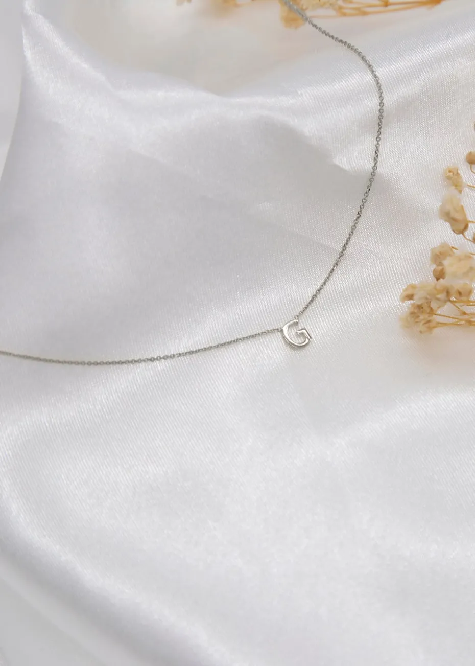 Golden Moments Sterling Silver 'G' Initial Necklace