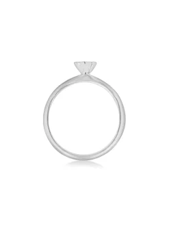 Golden Moments Sterling Silver Blue Oval CZ Band Ring