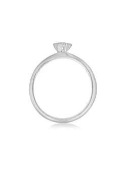 Golden Moments Sterling Silver White Oval CZ Band Ring