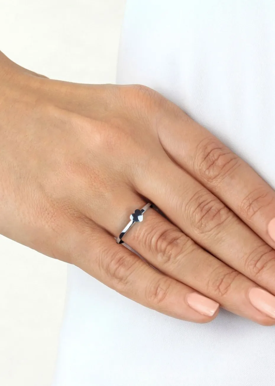 Golden Moments Sterling Silver Heart Ring