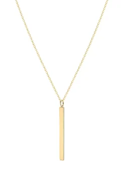 Golden Moments Yellow Gold Plated Vertical Bar Necklace