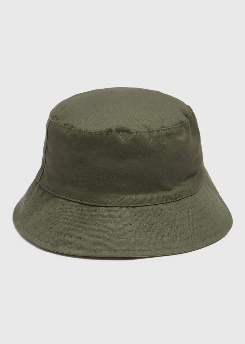 Green and Stone Reversible Bucket Hat