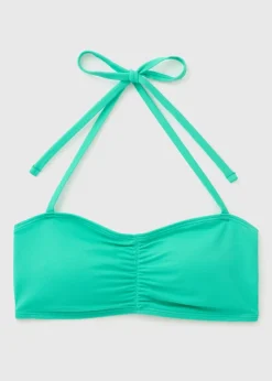 Green Bandeau Halter Neck Bikini Top