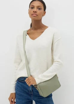 Green Faux Leather Camera Bag