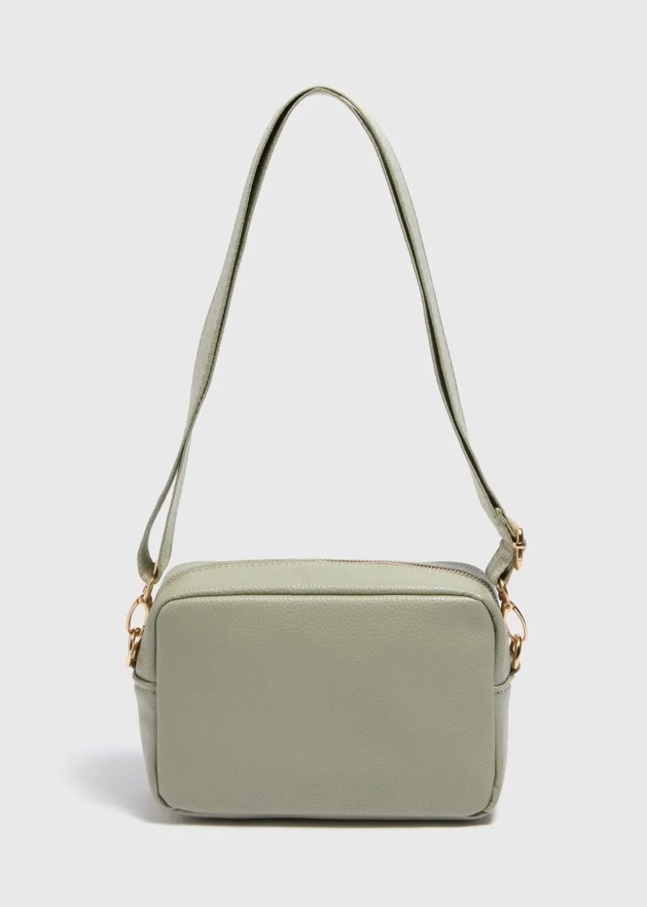 Green Faux Leather Camera Bag