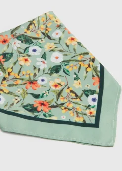 Green Floral Pocket Square