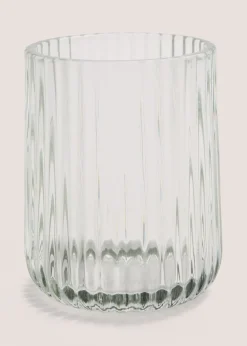 Green Glass Ribbed Tumbler