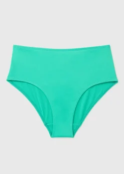 Green High Waist Bikini Bottoms