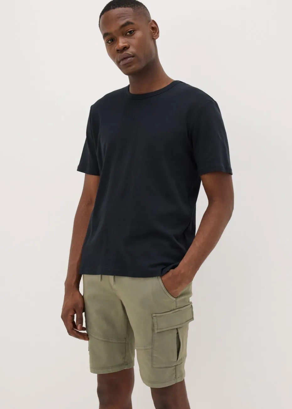 Green Knitted Cargo Shorts