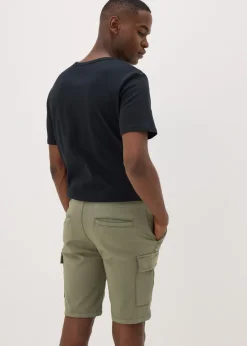 Green Knitted Cargo Shorts