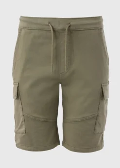 Green Knitted Cargo Shorts