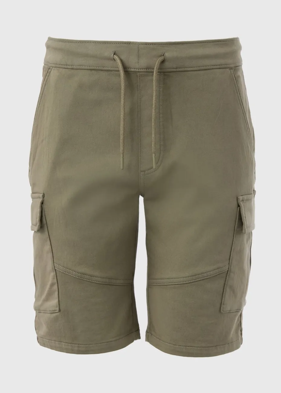 Green Knitted Cargo Shorts