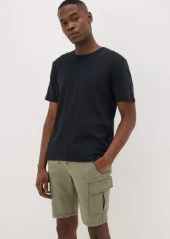 Green Knitted Cargo Shorts