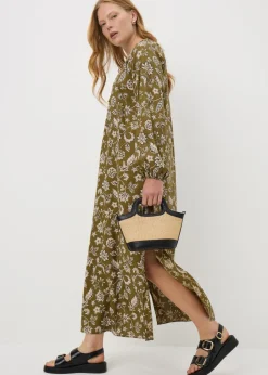 Green Paisley Print Tunic Midaxi Dress