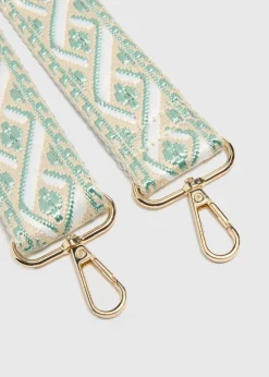 Green Patterned Bag Strap