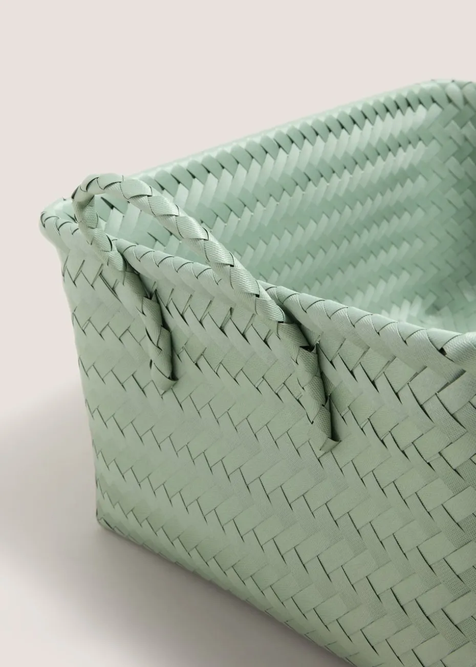Green Plastic Woven Tray