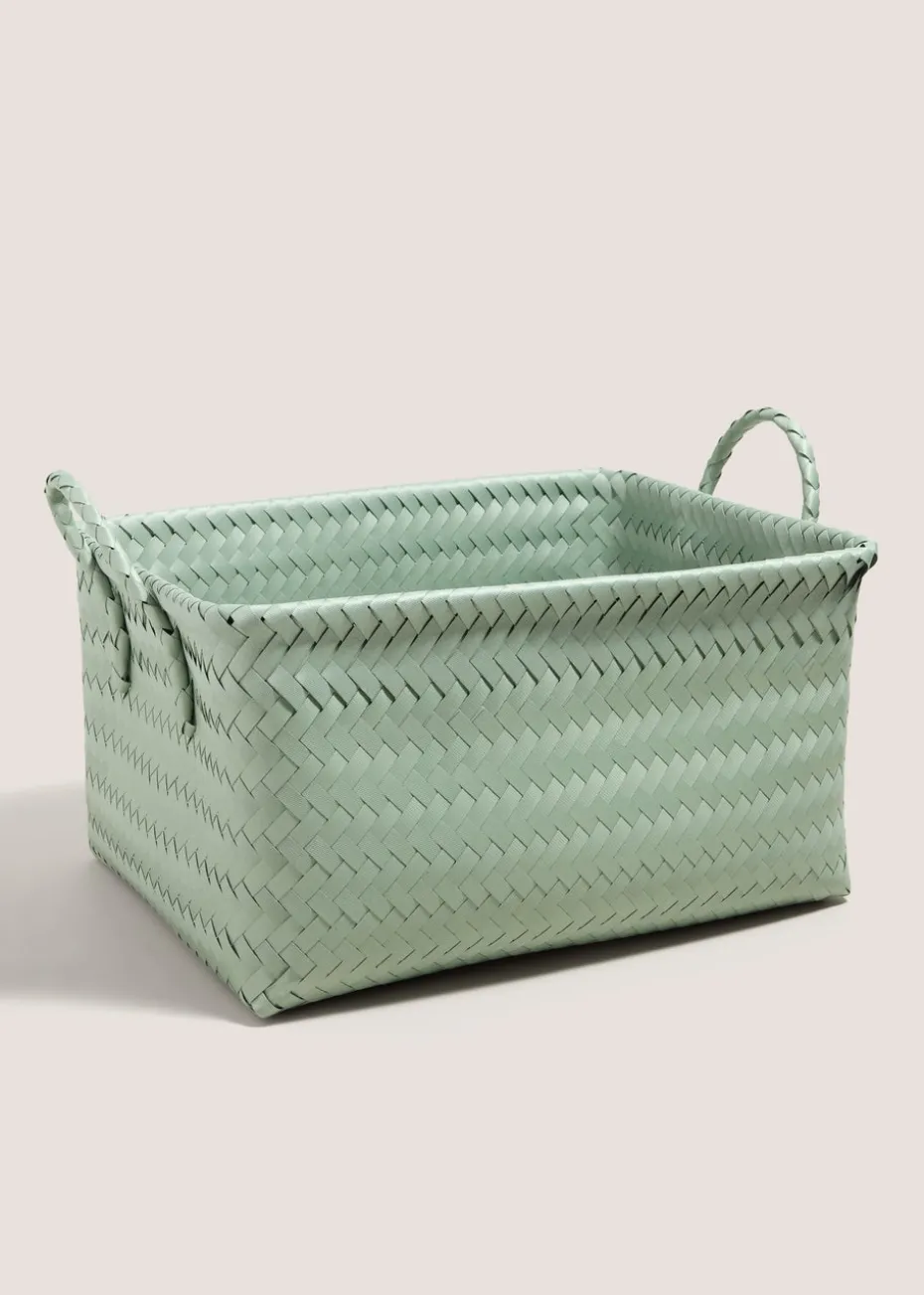Green Plastic Woven Tray