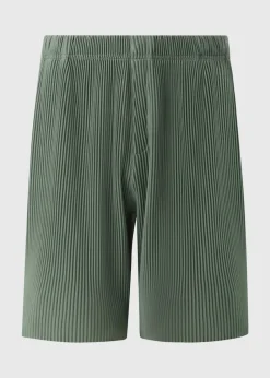 Green Smart Plisse Co Ord Shorts