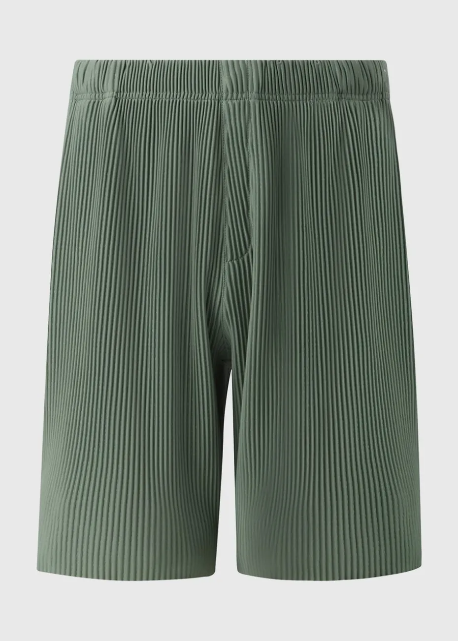 Green Smart Plisse Co Ord Shorts