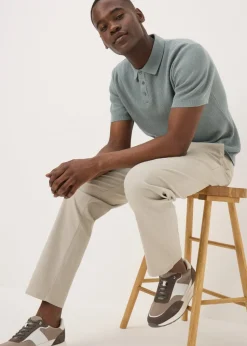 Green Textured Polo Shirt