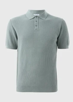 Green Textured Polo Shirt