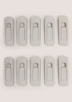 Grey 10 Pack Velvet Hanger Clips