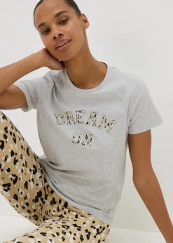 Grey Animal Print Dream On Pyjama Set