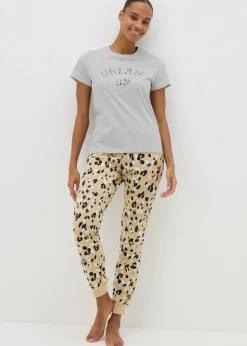 Grey Animal Print Dream On Pyjama Set