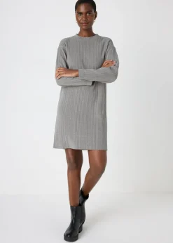 Grey Cable Knit Mini Dress