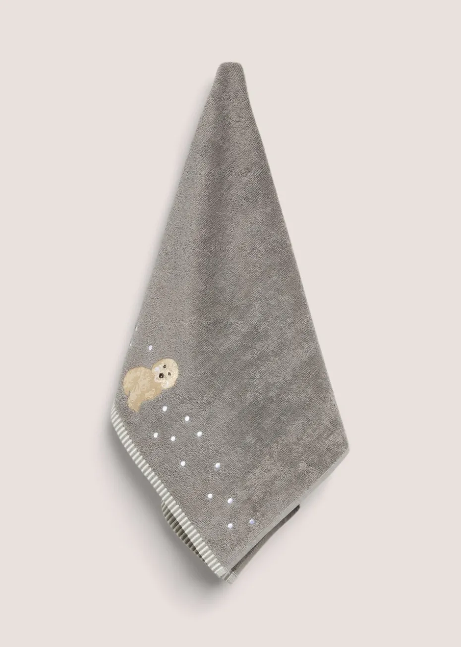 Grey Connie Cockapoo Embroidered Hand Towel