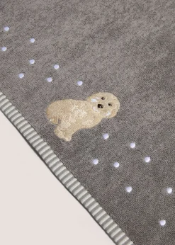 Grey Connie Cockapoo Embroidered Hand Towel