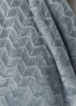 Grey Embossed Fleece Throw