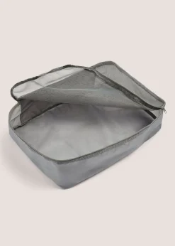 Grey Laundry Drawstring Bag with Cover