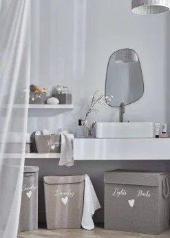 Grey Narrow Laundry Basket (40cm x 21cm x 60cm)