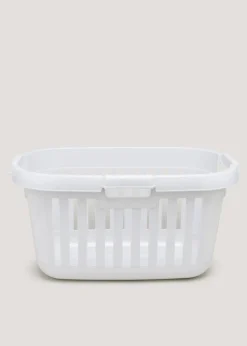 Grey Plastic Laundry Basket (31.5cm x 59cm x 35cm)