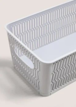 Grey Plastic Storage Basket