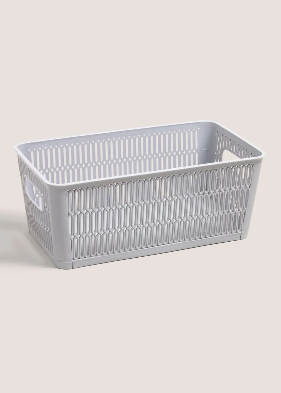 Grey Plastic Storage Basket