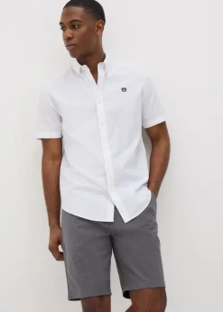 Grey Straight Fit Chino Shorts