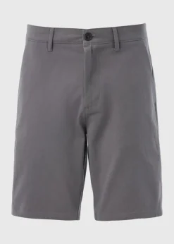 Grey Straight Fit Chino Shorts