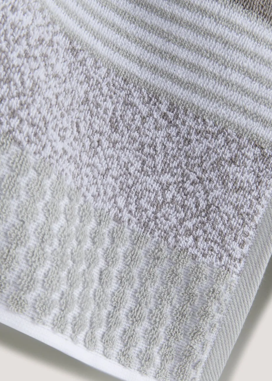 Grey Stripe 100% Cotton Towels