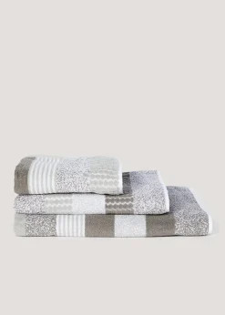 Grey Stripe 100% Cotton Towels