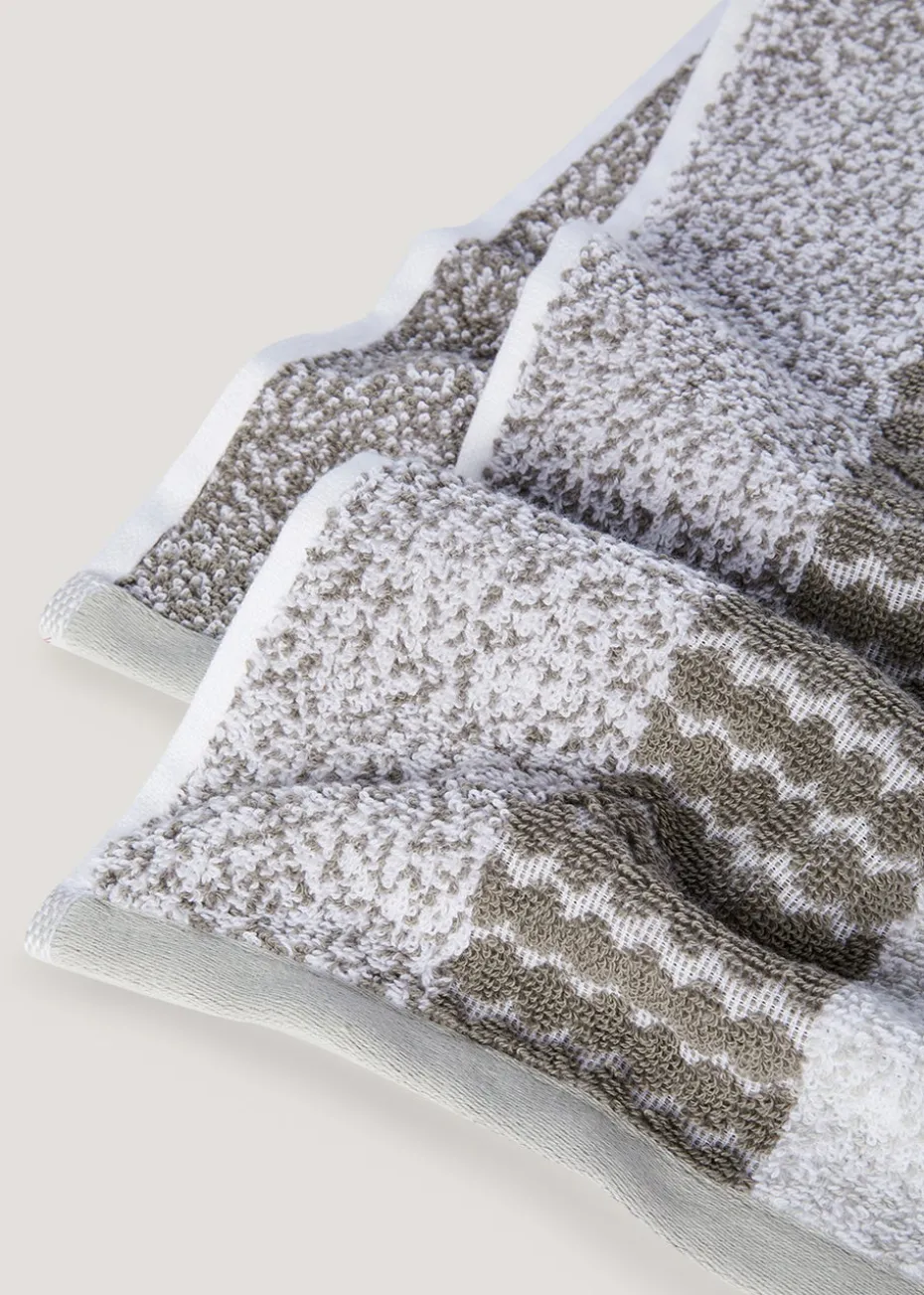 Grey Stripe 100% Cotton Towels