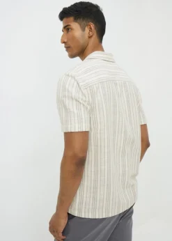 Grey Stripe Cheesecloth Shirt