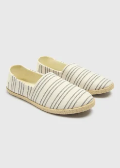 Grey Stripe Espadrille Sandals