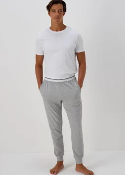 Grey Stripe Jacquard Waistband Joggers