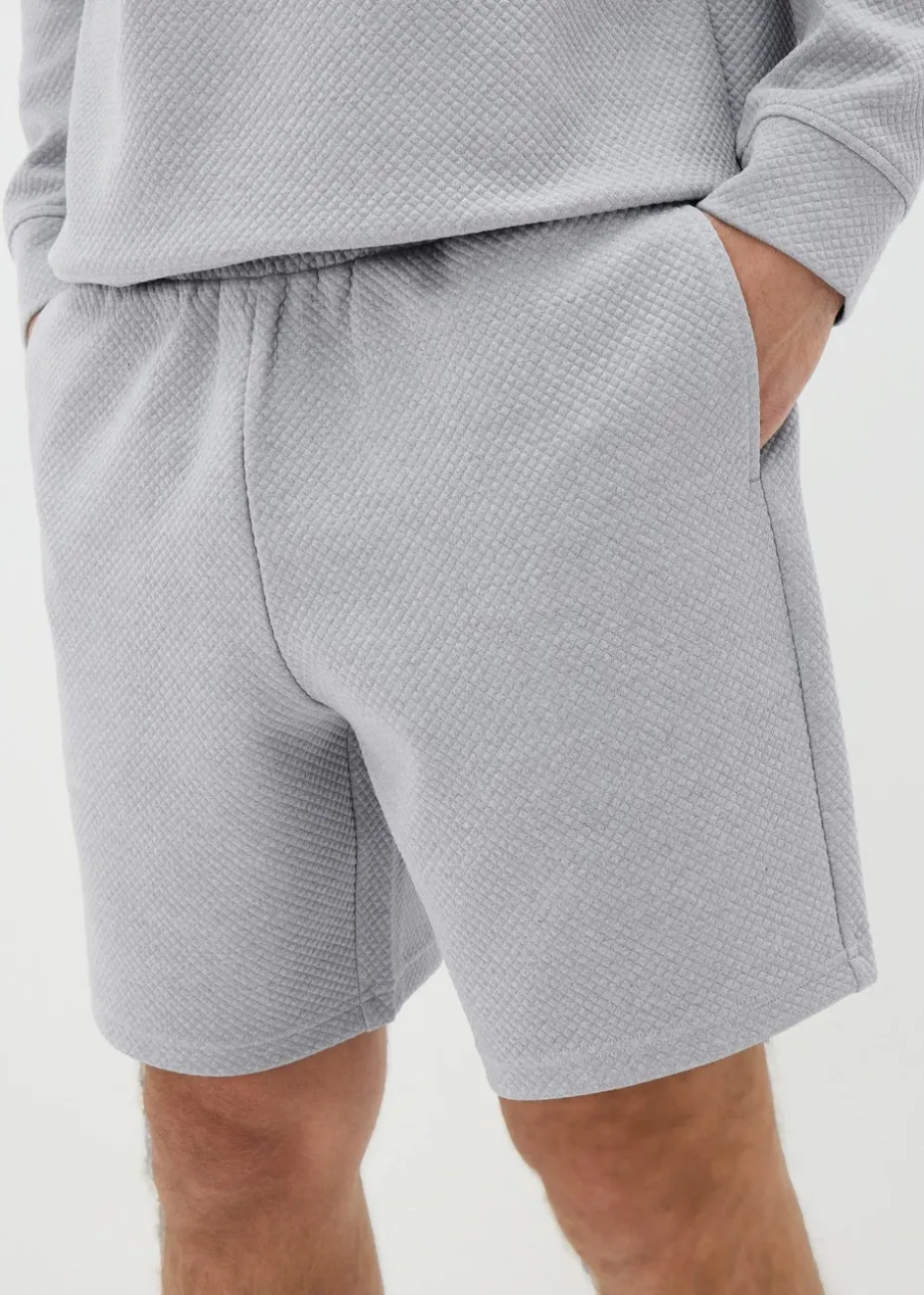 Grey Textured Shorts