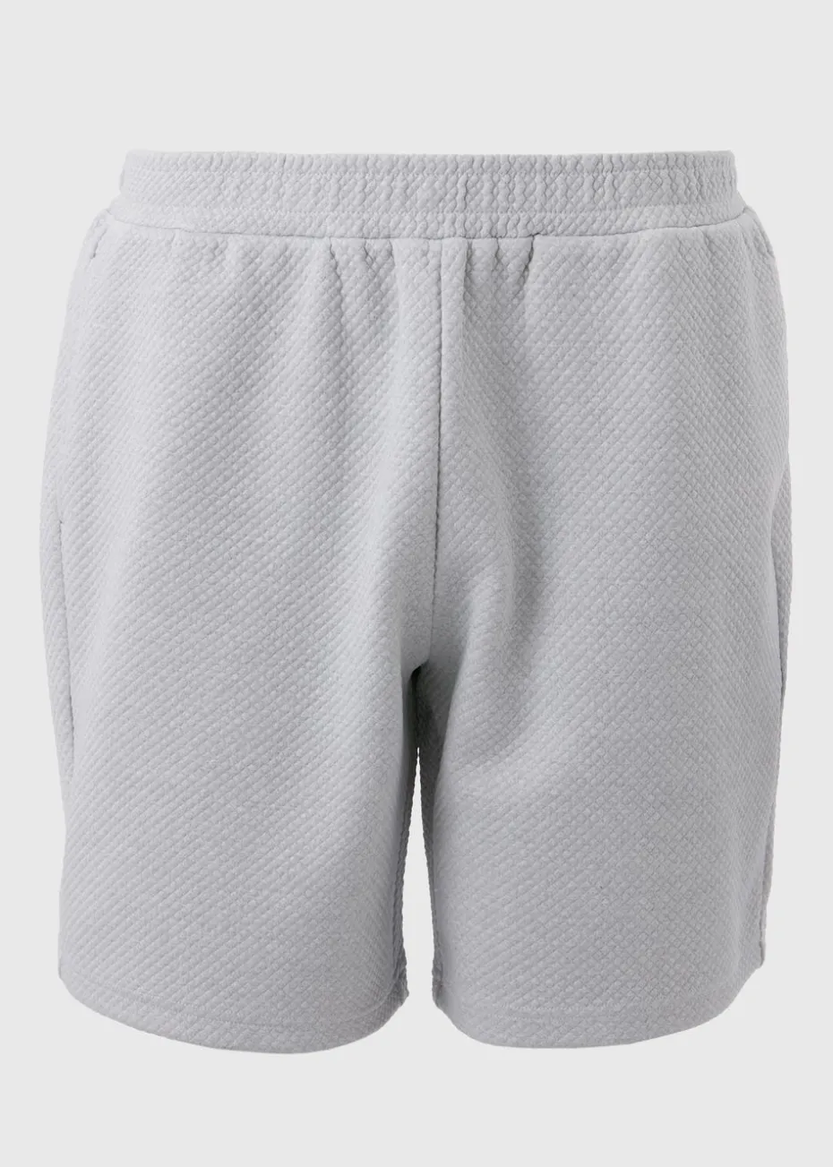 Grey Textured Shorts