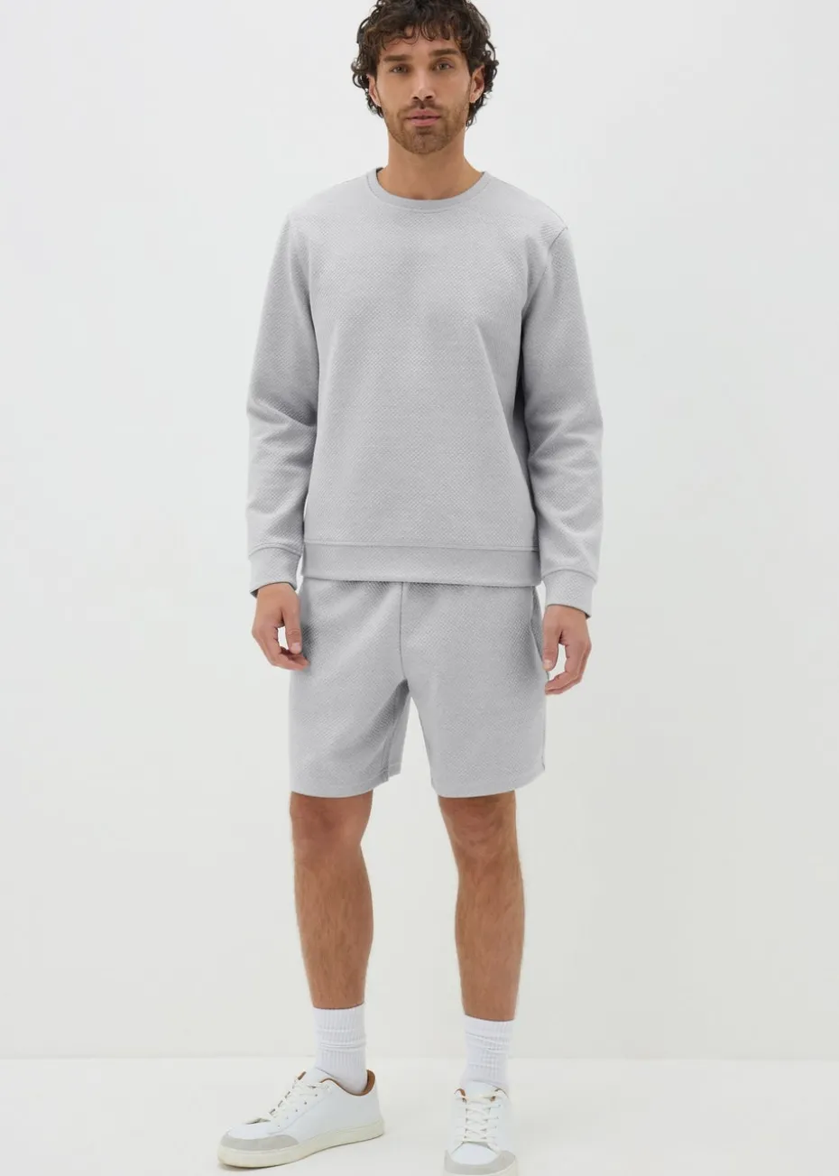 Grey Textured Shorts