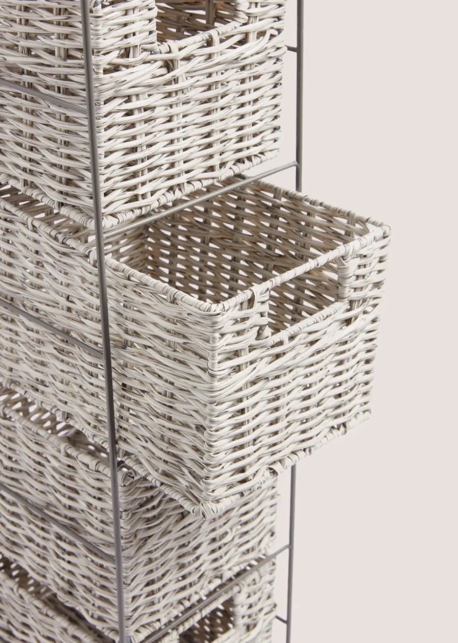 Grey Woven Plastic Drawers (65cm x 18cm)
